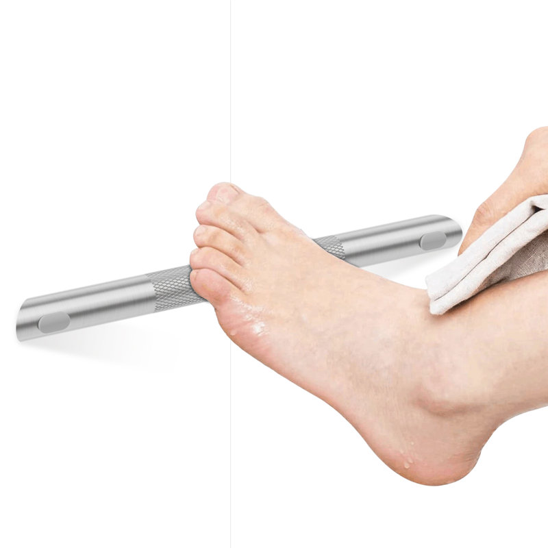 Veil Wall Mounted Corner Shower Foot Rest Bar For Shaving Legs In Brushed Nickel, Brushed Nickel