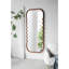 Miroir surdimensionné en bois 31,4 x 1,4 x 74 po avec cadre brun unique