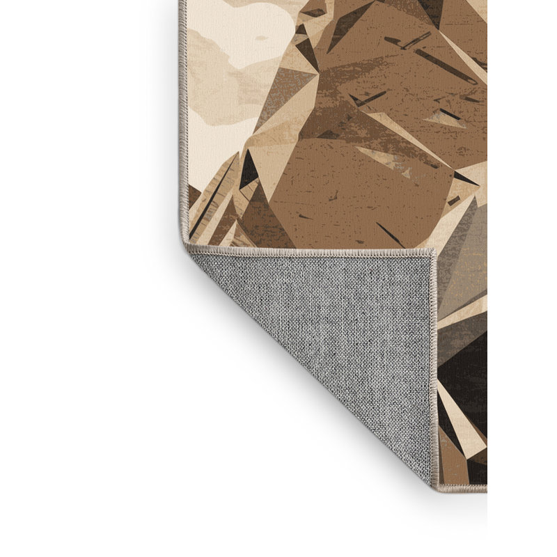 Tapis beige délavé à la machine Marvale, 4 x 6