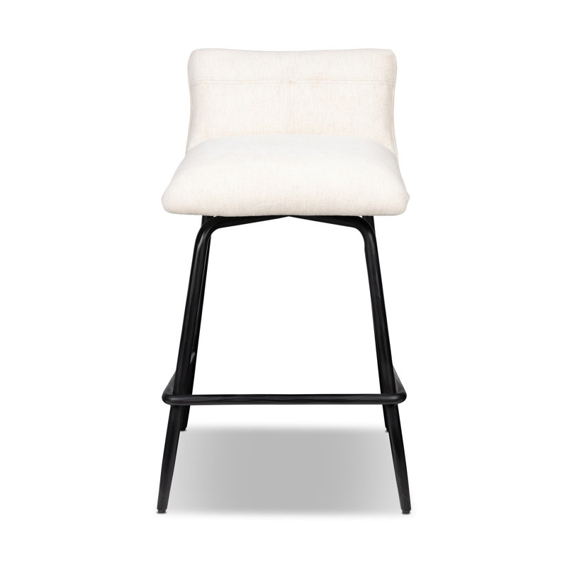 Ridley Swivel Upholstered Bar Stool, Crypton Nomad Snow, Counter