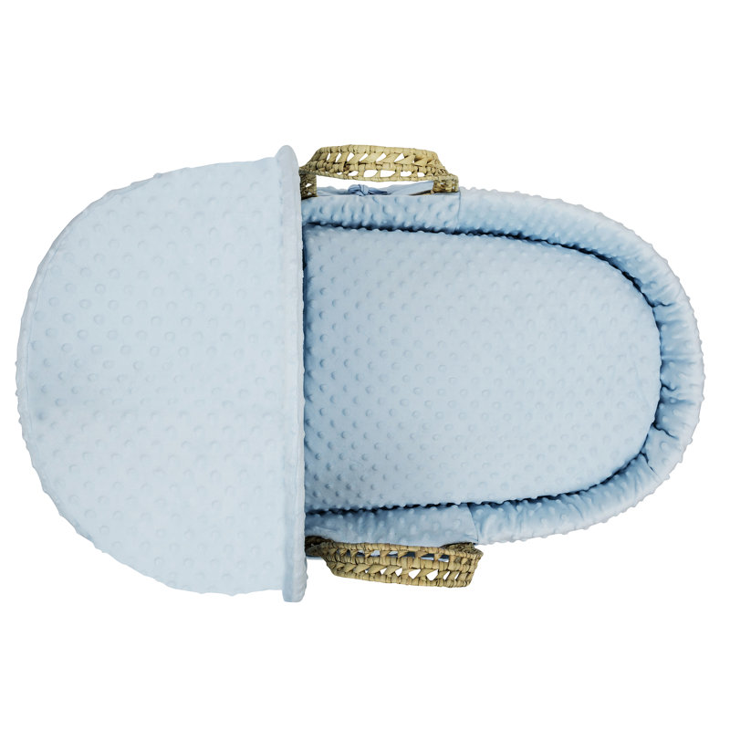 No Pattern Cotton Moses Basket Bedding Set, Blue