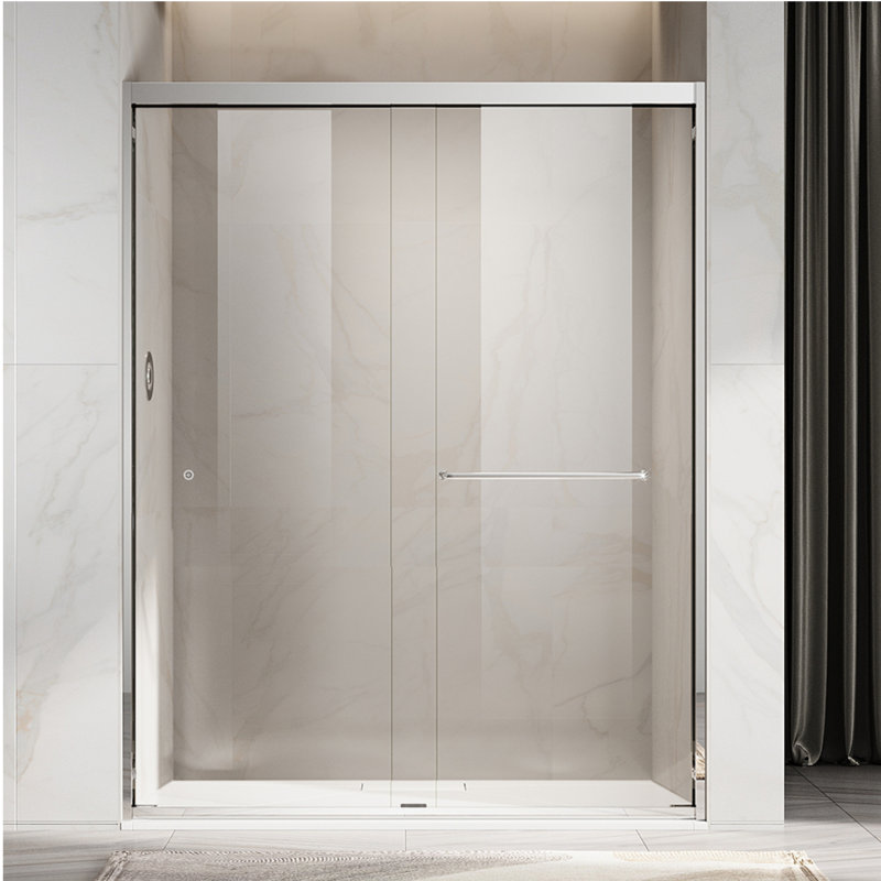 Duchess 56 to 60 in. x 72 in. H Semi-Frameless Stainless Steel Double Sliding Shower Door in Chrome with 5/16 in. (8mm) Clear Glass