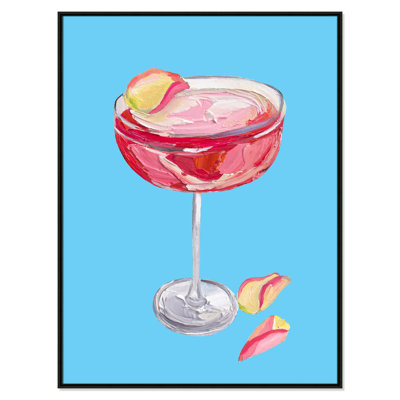Sparkling Rose Gin Cocktail Print by Straker