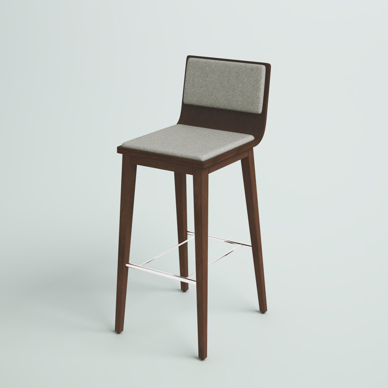 Sawyer Upholstered Counter Stool with Solid Wood Frame, Silver Wool, Bar Stool (30" Seat Height)