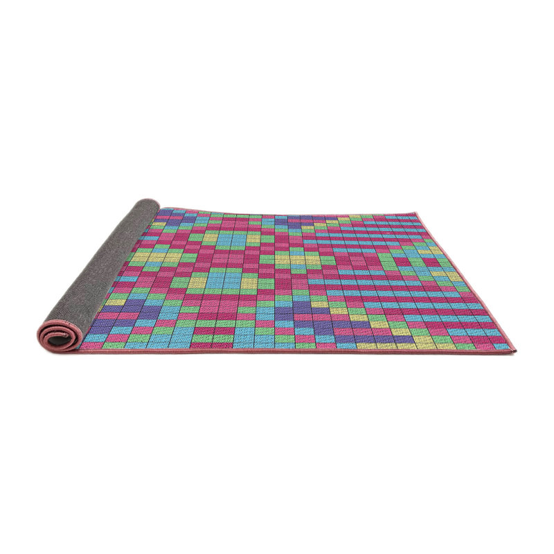 Tapis motif rose/vert/bleu Devereau, Rond 5 pi