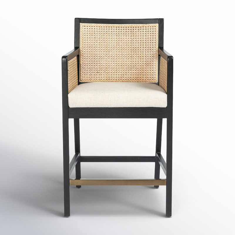 Antonia Counter & Bar Stool, Counter Stool (27" Seat Height), Beige, Black/Natural