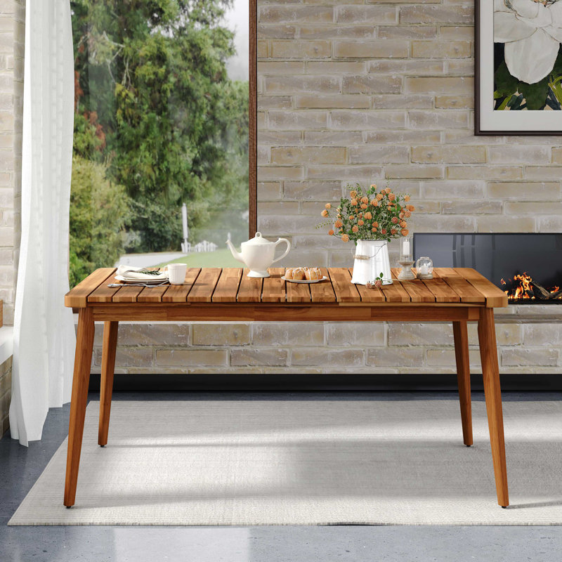 Table de salle à manger en bois d'acacia pour 6 personnes