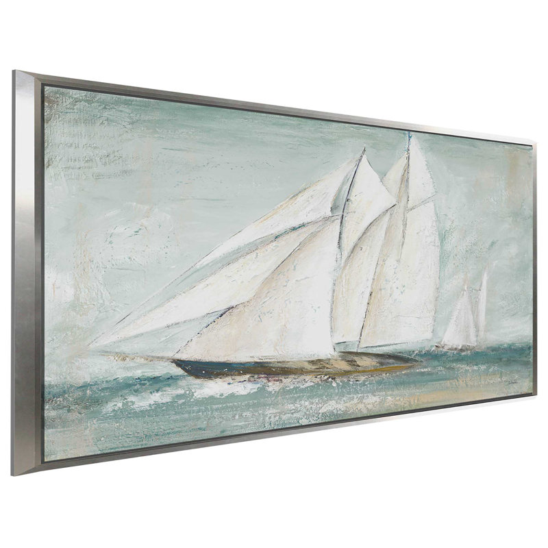«Cape Cod Saililier», reproduction de peinture acrylique sur toile encadrée, H 27,5 po x l 43,5 po x P 2 po