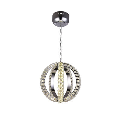 Transitional LED Orb Crystal Pendant