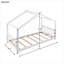 Lit plateforme en forme de toit simple en pin massif blanc avec tête de lit double et pied de lit