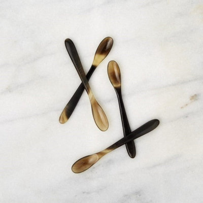 Horn Spice Spoons, Set of 4
