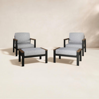 Townsend Patio Chair Sunbrella® Cushions and Ottoman