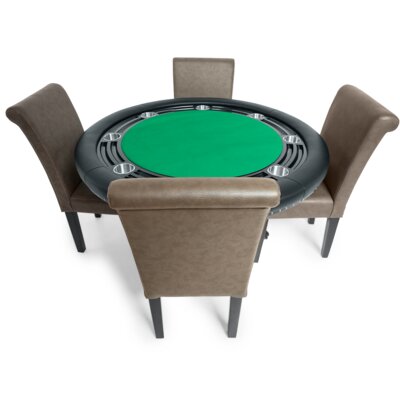 BBO Poker Nighthawk Poker Table for 8 Players with Felt Playing Surface, 4 Lounge Chairs -  2BBO-NH-GRN-VLVT-4LC