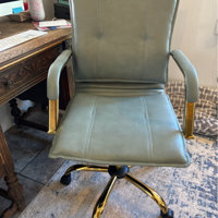 Lundgren Leather Task Chair with Padded Arms Willa Arlo Interiors Upholstery Color: Navy