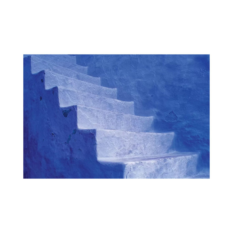 North Africa, Morocco, Chefchaouen. Blue Stairs And Wall. by Jaynes Gallery - Wrapped Canvas Gallery-Wrapped Canvas Giclée