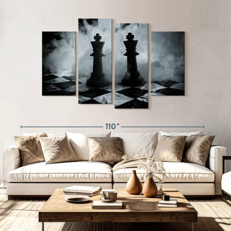 Bataille des Rois de Senne Chess, H 54 po x l 84 po