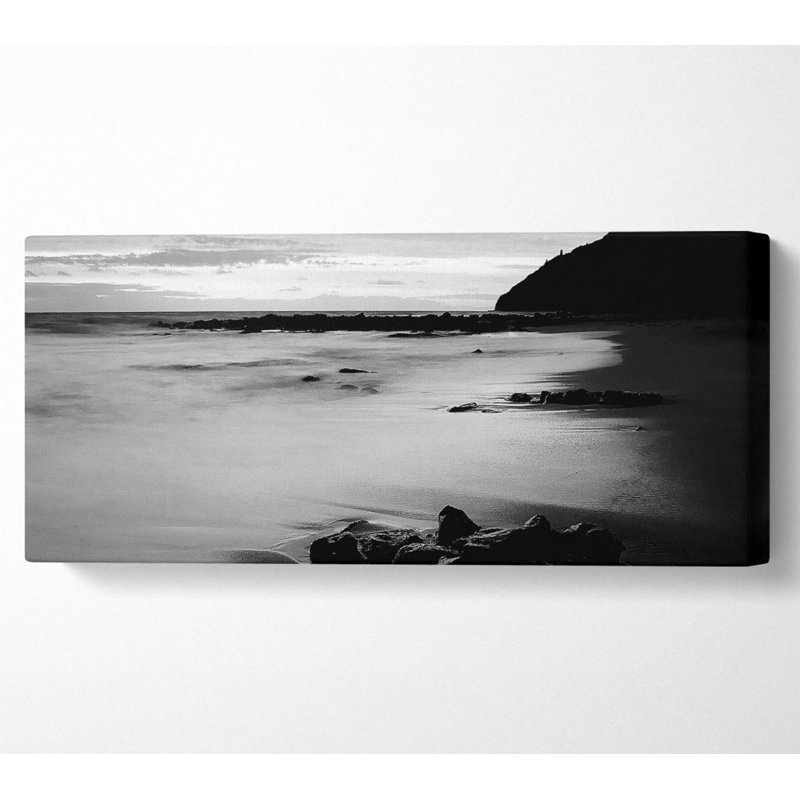 Sunset Tides B N W - Wrapped Canvas Art Prints, 40.6cm H x 101.6cm W