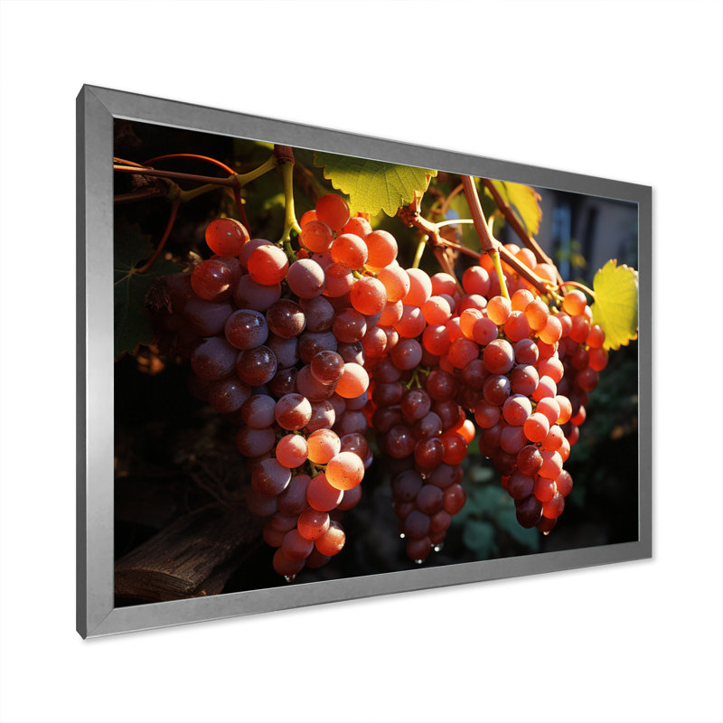 Scenic Vineyard Golden Harvest, H 30 po x l 40 po x P 1,5 po, Cadre simple argenté
