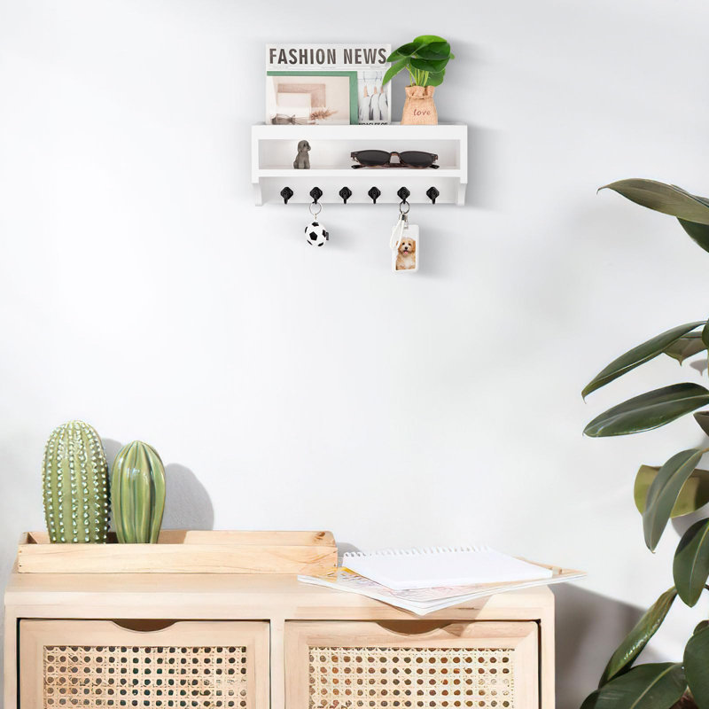 Wall 6 - Hook Coat Rack, White