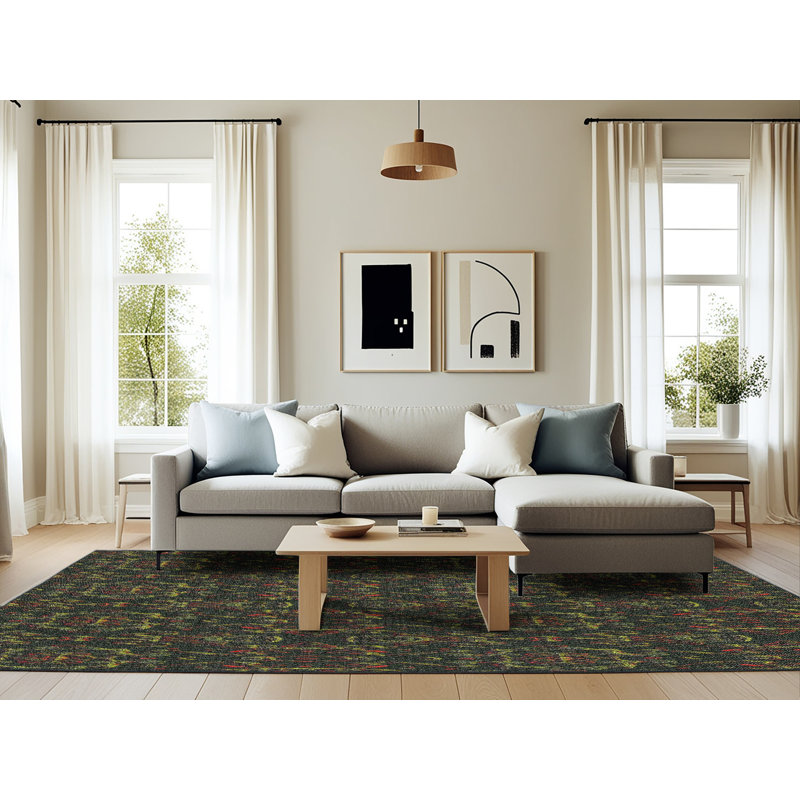 Tapis de zone verte à motif, Rectangle 6 pi x 9 pi