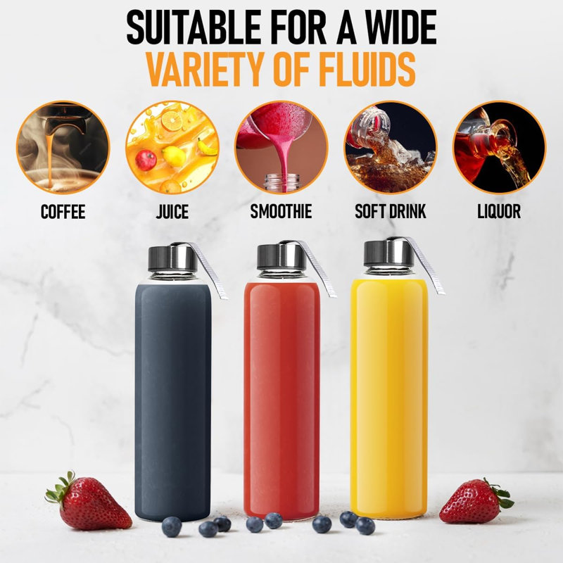 Homearray 18 oz. Bouteille d'eau en verre