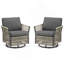 Ensemble de 2 chaises de patio à bascule pivotantes pour l'extérieur, Wicker Furniture