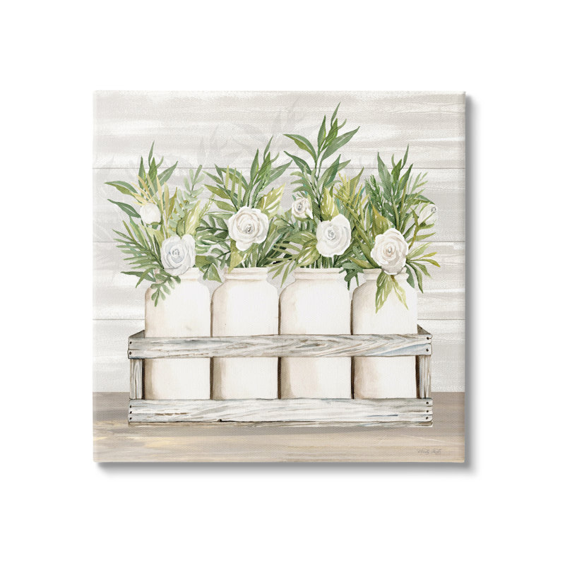 «Herbs And Florals Jars On Canvas» par Cindy Jacobs, reproduction, H 36 po x l 36 po x P 1,5 po