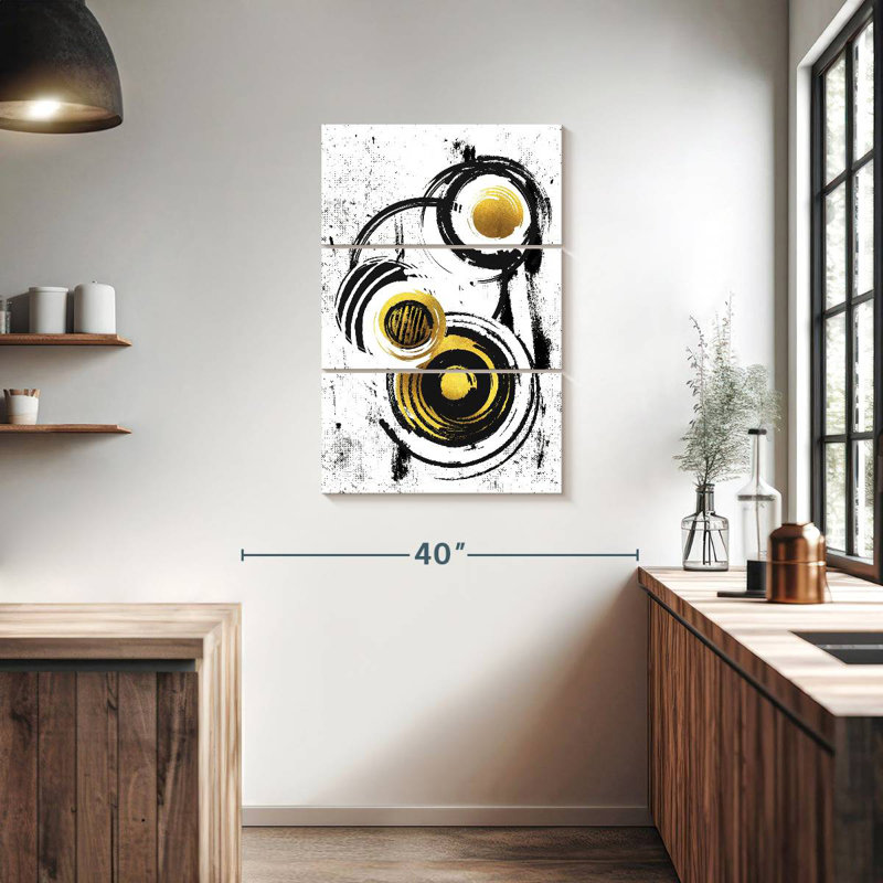 Avery, peinture abstraite dorée V, H 38 po x l 24 po