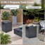 Ensemble 2 pièces de table de foyer d'extérieur au propane avec table de réservoir, table de foyer carrée au gaz de 36 po avec table d'appoint de réservoir de 16 po, table de foyer au gaz de 50000 BTU avec couvercle amovible, pare-vent, pierres en verre bleu, housse de pluie