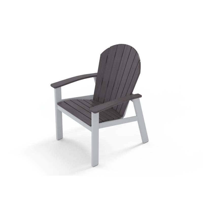 Newport Dining Height Metal Adirondack Chair, Snow, Boardwalk