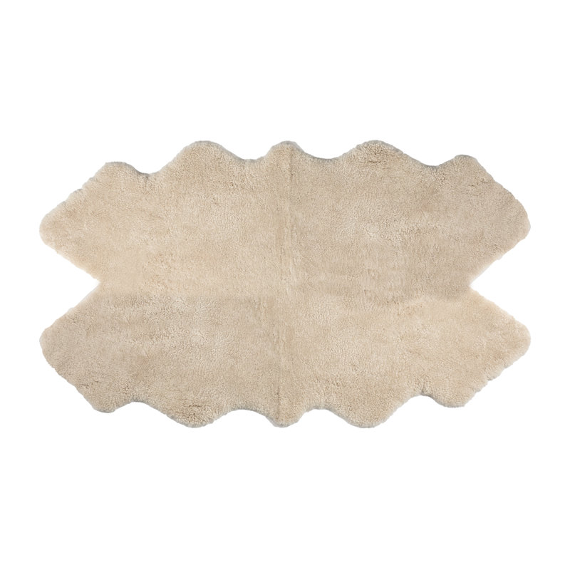  Tapis luxueux en peau de mouton bouclée Quarto avoine