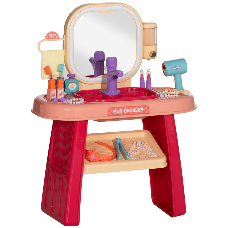 Interactive Led Plastic Makeup Vanity Perfect For Pretend Play: Enjoy Lights, Sounds, And More