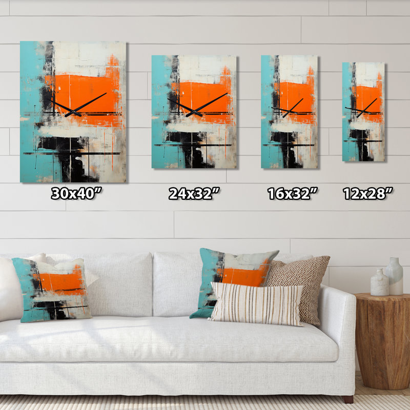 Soumission sereine du temps abstrait minimal I - Peinture abstraite horloges murales, Grand