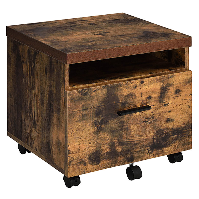 Classeur rustique en chêne vieilli et noir