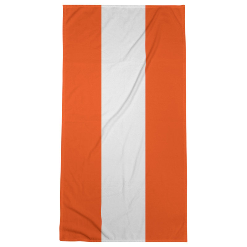 Lightweight Beach Towel, Orange/White/Orange, Poly/Cotton