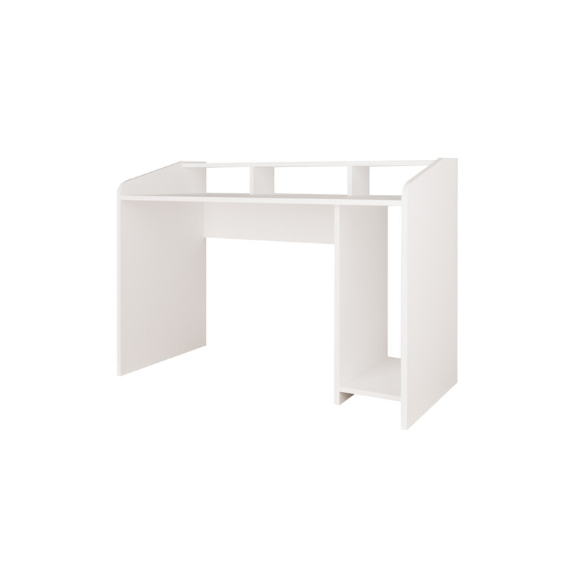 Bimossa Nova 117 cm PC Gaming Desk 117cm with Monitor Shelf, Modern Computer Desk for PC, Gaming & Home Office, Wooden Gaming Desk Table with Storage Shelves for Bedroom, Workstation Desk for Small Spaces