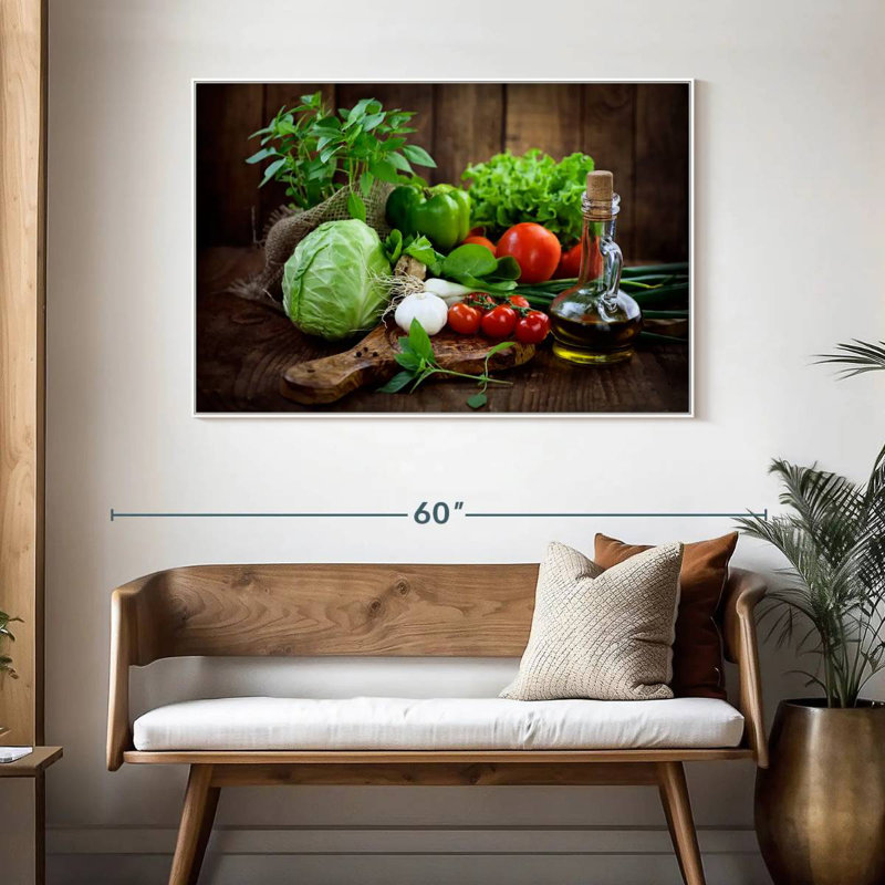Fruits et légumes biologiques, 46 po x 31 po, Cadre flottant blanc