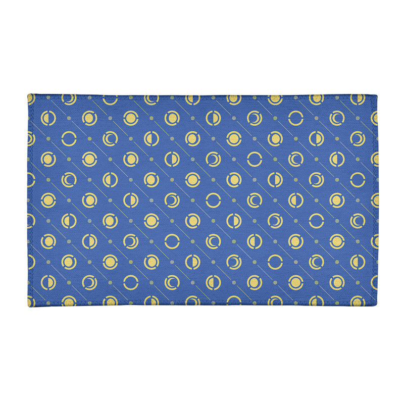 Tapis bleu/jaune lune phases, Rectangle 4 pi x 6 pi