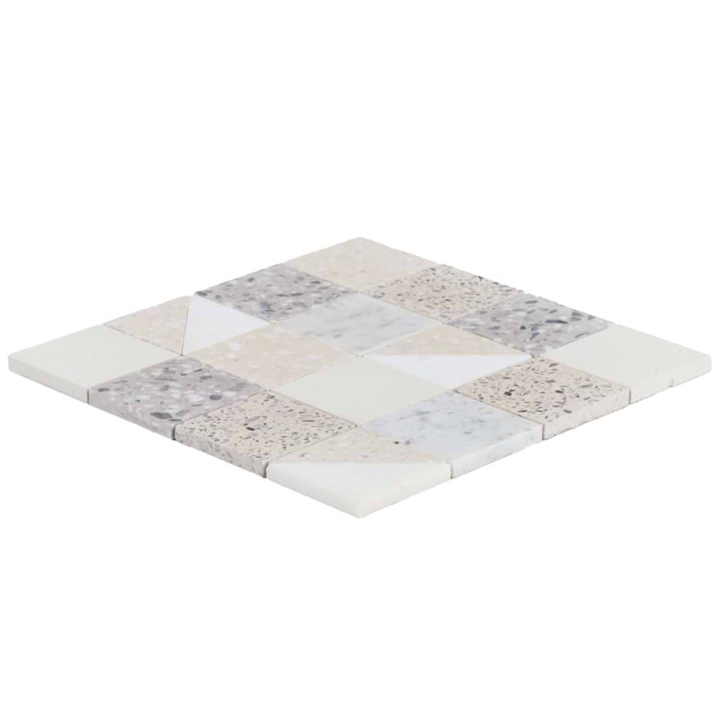 Elizabeth Sutton Artem Mosaic Tile, Swan White;Cream