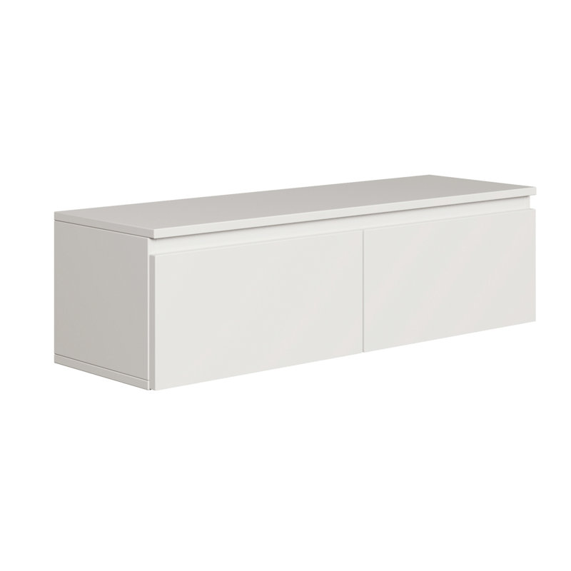 Syvanna Wall-Mounted TV Cabinet, 28.4cm H x 100cm L x 31.8cm W, White
