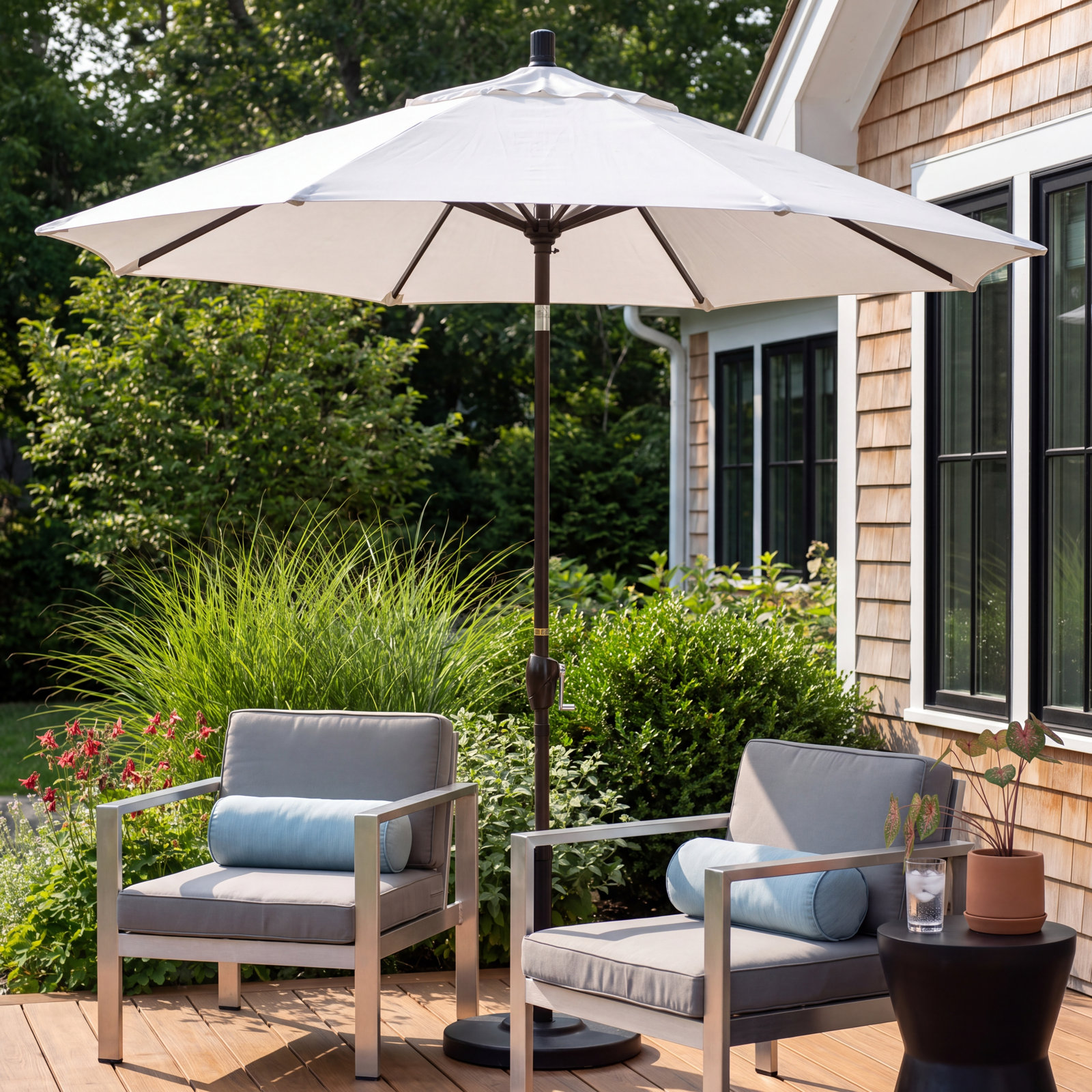 Iuka 9' Umbrella, Canvas Natural Sunbrella® Canvas