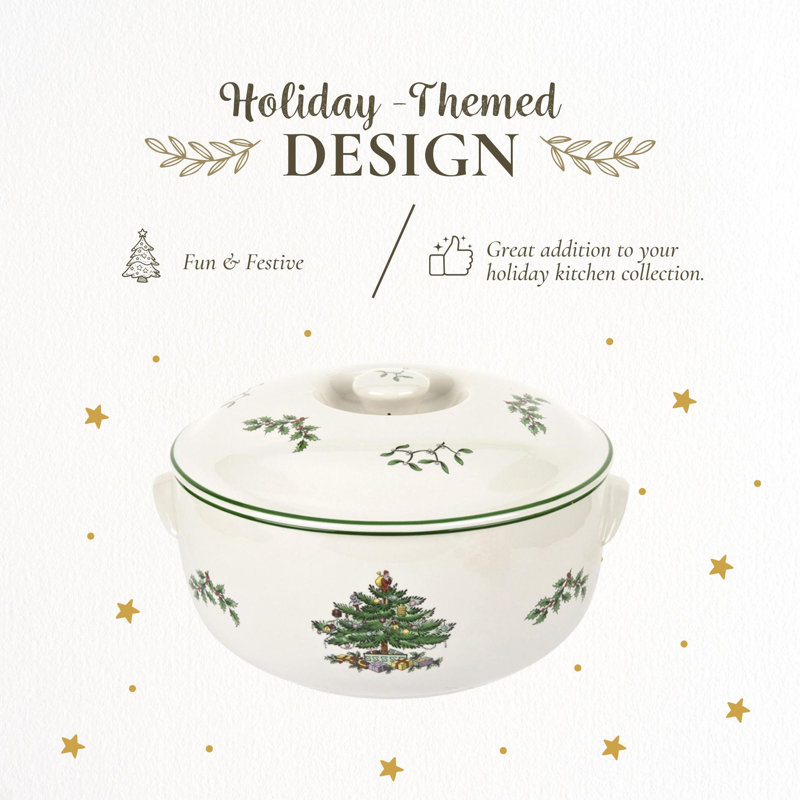 Casserole ronde avec arbre de Noël Spode - 2,5 pte