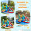 Jeu gonflable 11 'x 11' avec deux glissades d'eau, une piscine et un souffleur d'air de 450 W pour les enfants-98411773