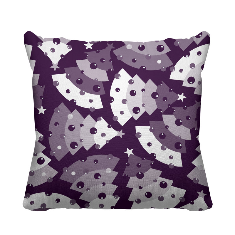 Coussin décoratif intérieur / extérieur Christmas Tree, 19 po x 19 po, Mauve, Carré