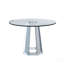 Table de salle à manger avec plateau rond en verre trempé moderne et minimaliste moderne, table en verre avec base ronde, table de cuisine
