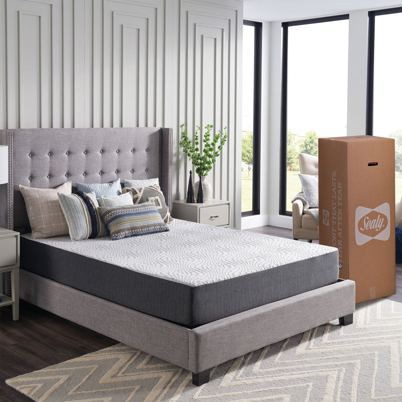 Sealy F03-00155-QN0 Essentials 10 In Hybrid Mattress in a Box, Queen Size, White
