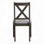 Finition de salle à manger, chaises d'appoint, ensemble de 2 pièces, coussin de siège rembourré, meubles de cuisine en bois à dossier en X seulement, tables non incluses