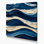 Toile horizontale rayée bleu nuit bleu crème