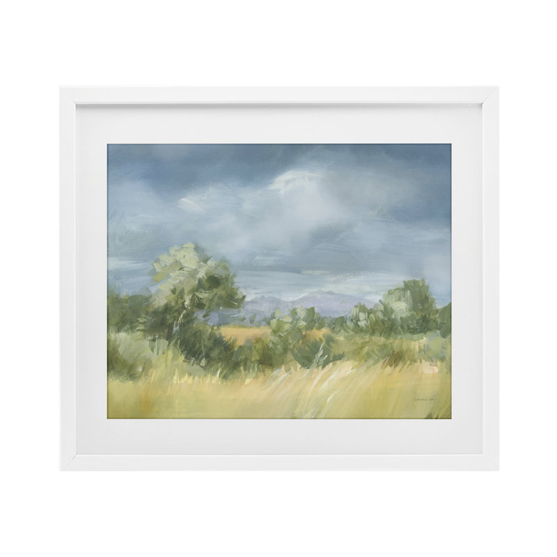 «Whispering Winds Countryside», reproduction encadrée sous verre, conception de Danhui Nai, Cadre blanc côtier