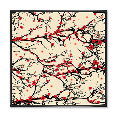 " Cherry Tree Blossoms On Yellow "